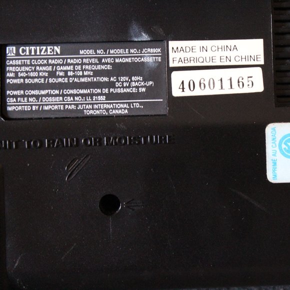Vintage Working Citizen Digital Alarm Clock AM FM Radio Cassette Player 1980's - Picture 7 of 8
